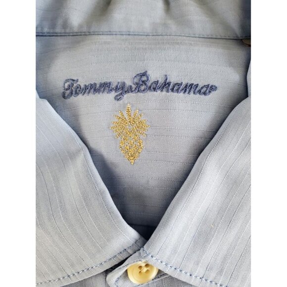 Tommy Bahama Men's 3X Big & Tall Blue Short Sleeve Hawaiian Button-Down Shirt - Picture 2 of 6